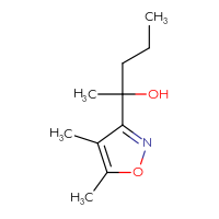 Chemical structure of 2-(4,5-dimethyl-1,2-oxazol-3-yl)pentan-2-ol - CSSB20647279315