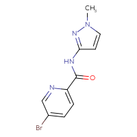 Chemical structure of 5-bromo-N-(1-methyl-1H-pyrazol-3-yl)pyridine-2-carboxamide - CSSB00011781345