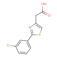 Chemical structure of 2-[2-(3-chlorophenyl)-1,3-thiazol-4-yl]acetic acid - CSSB00000185213