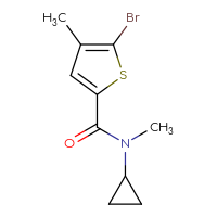 Chemical structure of 5-bromo-N-cyclopropyl-N,4-dimethylthiophene-2-carboxamide - CSSB00012667595