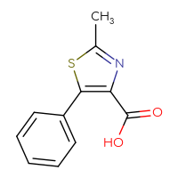 Chemical structure of 2-methyl-5-phenyl-1,3-thiazole-4-carboxylic acid - CSSB00000689849