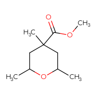 Chemical structure of methyl 2,4,6-trimethyloxane-4-carboxylate - CSSB01217448285