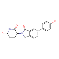 Chemical structure of 3-[6-(4-hydroxyphenyl)-1-oxo-2,3-dihydro-1H-isoindol-2-yl]piperidine-2,6-dione - CSSB03522054211
