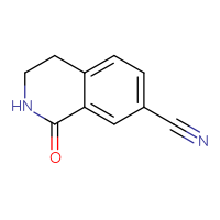 Chemical structure of 1-oxo-1,2,3,4-tetrahydroisoquinoline-7-carbonitrile - CSSB00000700686