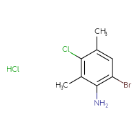 Chemical structure of 6-bromo-3-chloro-2,4-dimethylaniline hydrochloride - CSSB02495366077