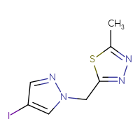 Chemical structure of 2-[(4-iodo-1H-pyrazol-1-yl)methyl]-5-methyl-1,3,4-thiadiazole - CSSB00015511670
