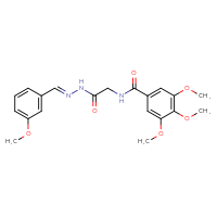 Chemical structure of 3,4,5-trimethoxy-N-({N'-[(E)-(3-methoxyphenyl)methylidene]hydrazinecarbonyl}methyl)benzamide - CSSB03437192421