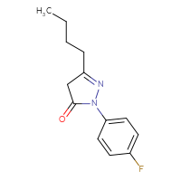 Chemical structure of 3-butyl-1-(4-fluorophenyl)-4,5-dihydro-1H-pyrazol-5-one - CSSB00103379203