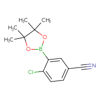 Chemical structure of 4-chloro-3-(4,4,5,5-tetramethyl-1,3,2-dioxaborolan-2-yl)benzonitrile - CSSB00010243656