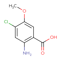 Chemical structure of 2-amino-4-chloro-5-methoxybenzoic acid - CSSB00010423924