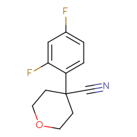 Chemical structure of 4-(2,4-difluorophenyl)oxane-4-carbonitrile - CSSB00005880654