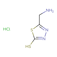 Chemical structure of 5-(aminomethyl)-1,3,4-thiadiazole-2-thiol hydrochloride - CSSB00160563030