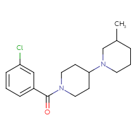 Chemical structure of 1'-(3-chlorobenzoyl)-3-methyl-1,4'-bipiperidine - CSSB00121601278