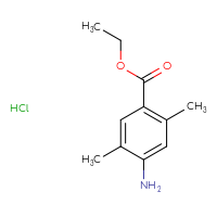 Chemical structure of ethyl 4-amino-2,5-dimethylbenzoate hydrochloride - CSSB20963528090