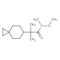 Chemical structure of N-methoxy-N,2-dimethyl-2-{spiro[2.5]octan-6-yl}propanamide - CSSB21151592621