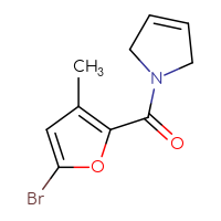 Chemical structure of 1-(5-bromo-3-methylfuran-2-carbonyl)-2,5-dihydro-1H-pyrrole - CSSB01991510794