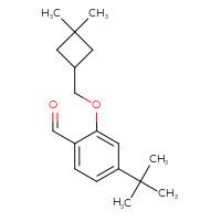 Chemical structure of 4-tert-butyl-2-[(3,3-dimethylcyclobutyl)methoxy]benzaldehyde - CSSB20468061120