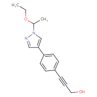 Chemical structure of 3-{4-[1-(1-ethoxyethyl)-1H-pyrazol-4-yl]phenyl}prop-2-yn-1-ol - CSSB06586640445