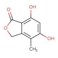 Chemical structure of 5,7-dihydroxy-4-methyl-1,3-dihydro-2-benzofuran-1-one - CSSB00000097344
