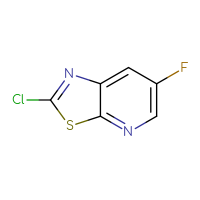 Chemical structure of 2-chloro-6-fluoro-[1,3]thiazolo[5,4-b]pyridine - CSSB00009859881