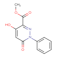 Chemical structure of methyl 4-hydroxy-6-oxo-1-phenyl-1,6-dihydropyridazine-3-carboxylate - CSSB00138426312