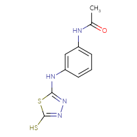 Chemical structure of N-{3-[(5-sulfanyl-1,3,4-thiadiazol-2-yl)amino]phenyl}acetamide - CSSB00000648360
