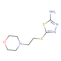 Chemical structure of 5-{[2-(morpholin-4-yl)ethyl]sulfanyl}-1,3,4-thiadiazol-2-amine - CSSB00000149036
