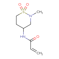 Chemical structure of N-(2-methyl-1,1-dioxo-1λ⁶,2-thiazinan-4-yl)prop-2-enamide - CSSB06366139438