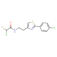 Chemical structure of 2-chloro-N-{2-[2-(4-chlorophenyl)-1,3-thiazol-4-yl]ethyl}-2-fluoroacetamide - CSSB21332117255