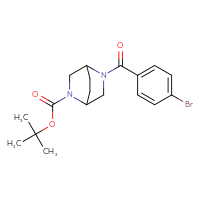 Chemical structure of tert-butyl 5-(4-bromobenzoyl)-2,5-diazabicyclo[2.2.2]octane-2-carboxylate - CSSB00326243216