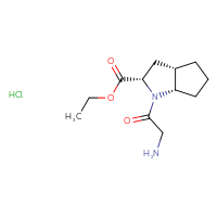 Chemical structure of ethyl (2S,3aS,6aS)-1-(2-aminoacetyl)-octahydrocyclopenta[b]pyrrole-2-carboxylate hydrochloride - CSSB20963520006