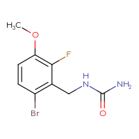 Chemical structure of [(6-bromo-2-fluoro-3-methoxyphenyl)methyl]urea - CSSB21432554546