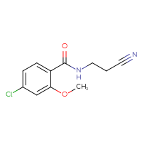 Chemical structure of 4-chloro-N-(2-cyanoethyl)-2-methoxybenzamide - CSSB00005666851
