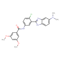 Chemical structure of N-{4-chloro-3-[5-(dimethylamino)-1H-1,3-benzodiazol-2-yl]phenyl}-3,5-dimethoxybenzamide - CSSB00015189085