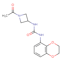 Chemical structure of 3-(1-acetylazetidin-3-yl)-1-(2,3-dihydro-1,4-benzodioxin-5-yl)urea - CSSB00701122563