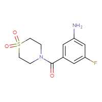 Chemical structure of 4-(3-amino-5-fluorobenzoyl)-1λ⁶-thiomorpholine-1,1-dione - CSSB00001676322