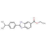 Chemical structure of ethyl 2-[4-(propan-2-yl)phenyl]-1H-1,3-benzodiazole-6-carboxylate - CSSB00103164960