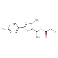 Chemical structure of 2-chloro-N-{1-[2-(4-chlorophenyl)-4-methyl-1,3-thiazol-5-yl]ethyl}acetamide - CSSB02041809530