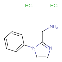 Chemical structure of 1-(1-phenyl-1H-imidazol-2-yl)methanamine dihydrochloride - CSSB00000722135