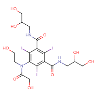 Chemical structure of N1,N3-bis(2,3-dihydroxypropyl)-5-[2-hydroxy-N-(2-hydroxyethyl)acetamido]-2,4,6-triiodobenzene-1,3-dicarboxamide - CSSB00020618400