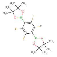 Chemical structure of 4,4,5,5-tetramethyl-2-[2,3,5,6-tetrafluoro-4-(4,4,5,5-tetramethyl-1,3,2-dioxaborolan-2-yl)phenyl]-1,3,2-dioxaborolane - CSSB00010168898