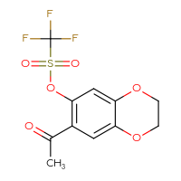 Chemical structure of 7-acetyl-2,3-dihydro-1,4-benzodioxin-6-yl trifluoromethanesulfonate - CSSB20976906695