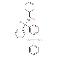 Chemical structure of 1-[(cyclohex-3-en-1-yl)methoxy]-2,4-bis(2-phenylpropan-2-yl)benzene - CSSB14813050237