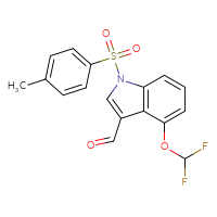 Chemical structure of 4-(difluoromethoxy)-1-(4-methylbenzenesulfonyl)-1H-indole-3-carbaldehyde - CSSB21332146172