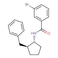 Chemical structure of N-[(1R,2S)-2-benzylcyclopentyl]-3-bromobenzamide - CSSB21432555644