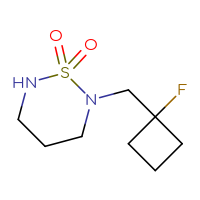 Chemical structure of 2-[(1-fluorocyclobutyl)methyl]-1λ⁶,2,6-thiadiazinane-1,1-dione - CSMB01847305701