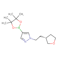 Chemical structure of 1-{2-[(3R)-oxolan-3-yl]ethyl}-4-(4,4,5,5-tetramethyl-1,3,2-dioxaborolan-2-yl)-1H-pyrazole - CSSB17449597083