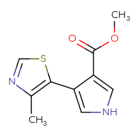 Chemical structure of methyl 4-(4-methyl-1,3-thiazol-5-yl)-1H-pyrrole-3-carboxylate - CSSB00000707811