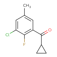 Chemical structure of (3-chloro-2-fluoro-5-methylphenyl)(cyclopropyl)methanone - CSSB20636635205