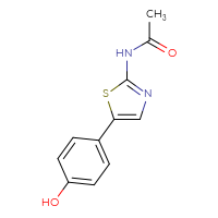 Chemical structure of N-[5-(4-hydroxyphenyl)-1,3-thiazol-2-yl]acetamide - CSSB00000046056